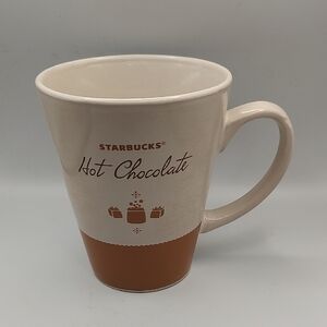 Starbucks Cream and Brown Mug with Hot Chocolate Design 2010 Holiday Collection